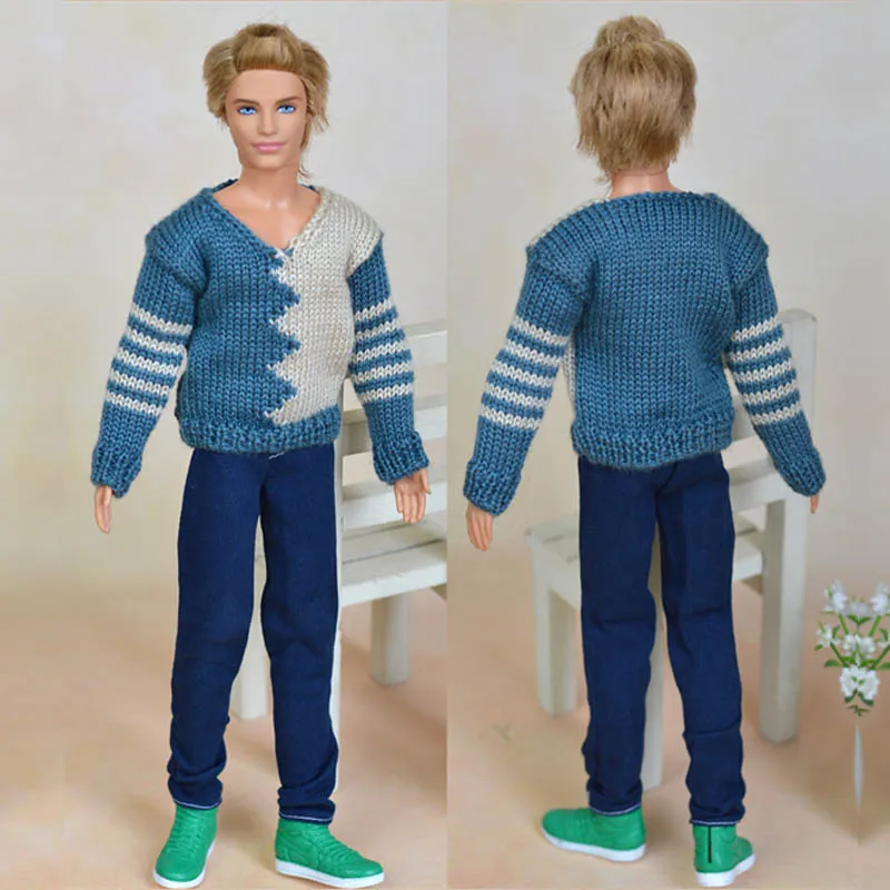 Handmade doll clothes sweater for 12" Ken dolls